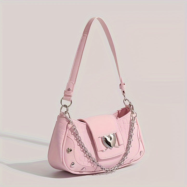 Y2K Style Solid Color Shoulder Bag  GBSC