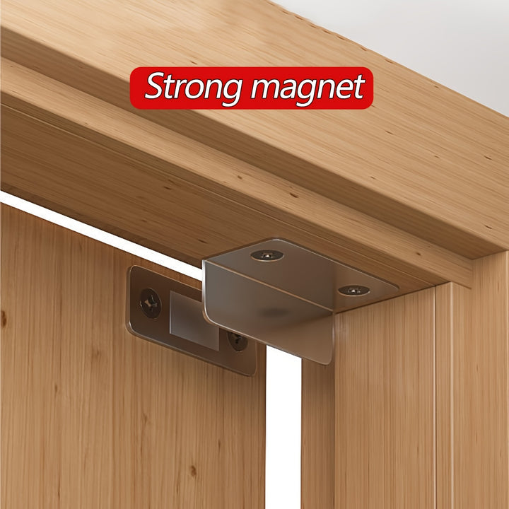 2Pack LShaped Invisible Magnetic Cabinet Hinges Stainless Steel Door Mount Polished Finish UltraThin Magnetic Safety Door Closer for Secure Shutting