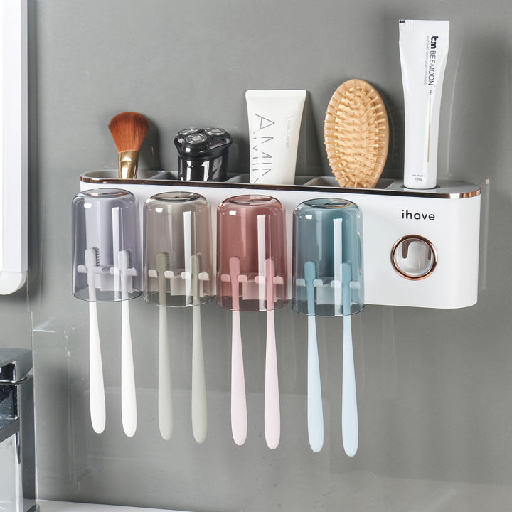 Toothbrush Holder With Toothpaste Dispenser  D3JN