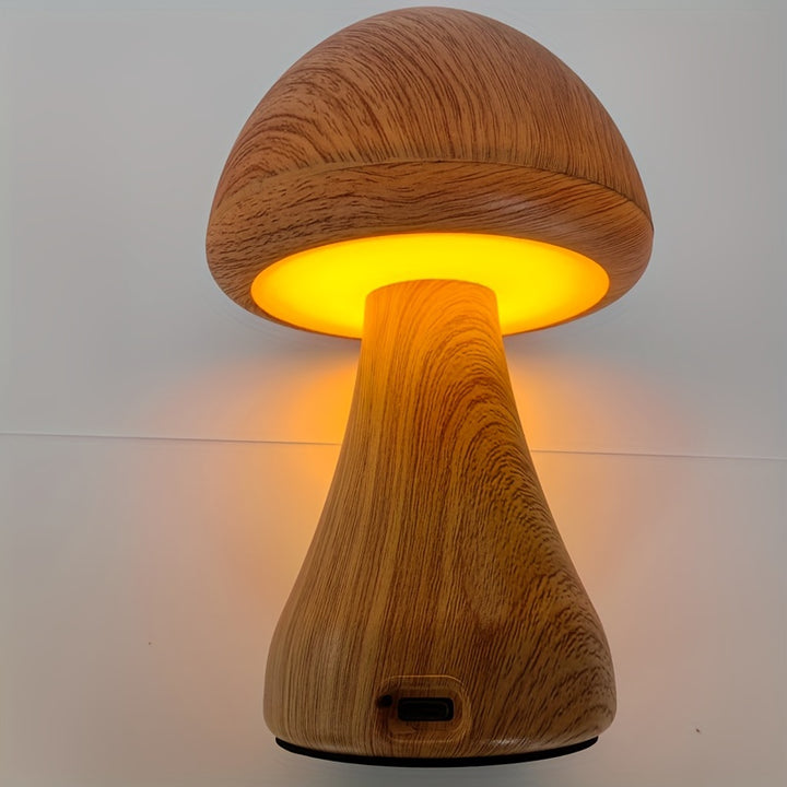 Mushroom LED Touch Lamp  USB Rechargeable Dimmable Night Light4W6T