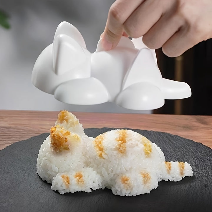 CatShaped Rice Ball Mold  DIY Bento Accessory6LE2