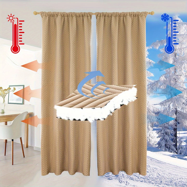 2pcs Winter Cotton Insulation Thickened Curtains Warm Windproof Coldproof Soundproof Noise Reduction Curtains Modern Home Decoration Door Curtains Window Partition Curtains