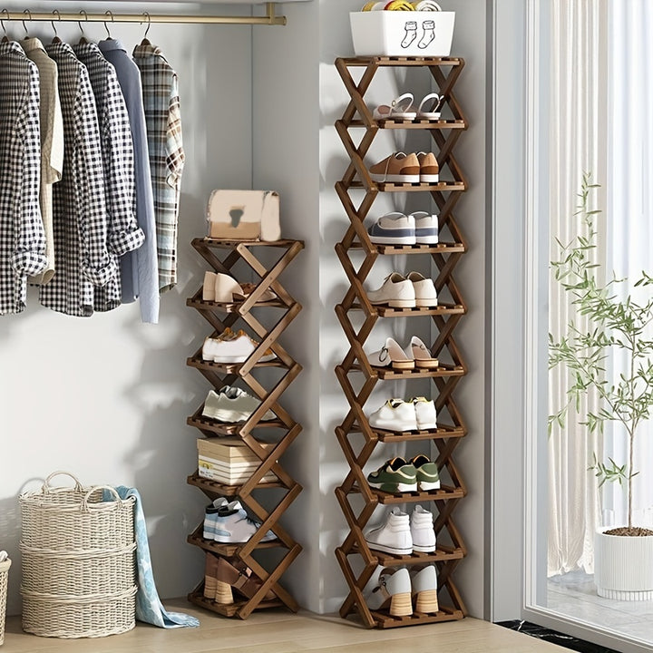1pc Free Installation Retractable Shoe Rack Foldable 39 Layer Shoe Rack Small Narrow Doorway Home Multilayer Simple Shoe Cabinet