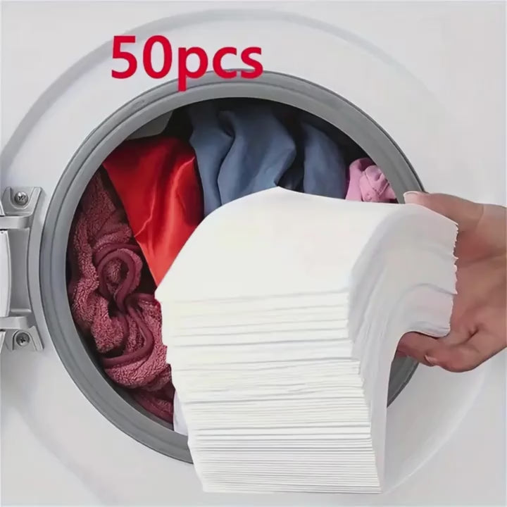 50Pack Color Catcher Sheets for Laundry NonChemical Dye Trapping Cloths Mixed Load AntiTransfer  Fade Protection Universal Wash Compatible Uncharged