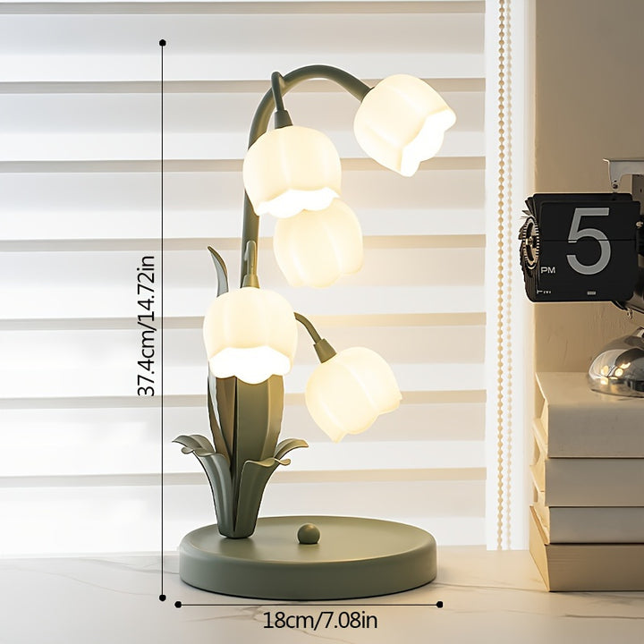 1pc Floral Art Deco Table Lamp Modern Simple Metal And Plastic Bedside Lamp Atmosphere LightEB5B