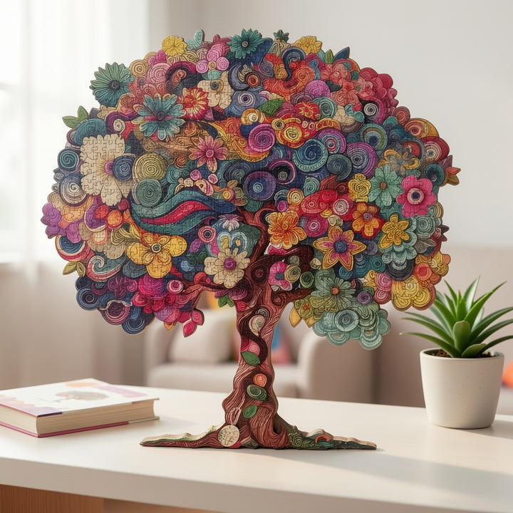 Wooden Flower Tree Gift Box Puzzle