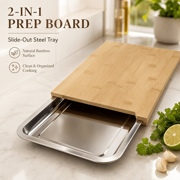 Bamboo Cutting Board with Storage Trays  SA92