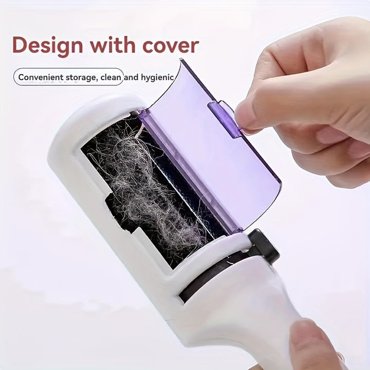 Manual Lint Remover Roller with Cover Reusable Pet Hair Removal Tool for Furniture Carpet Clothing EasytoUse Dog  Cat Fur Cleaner Plastic Handle No Electricity Needed