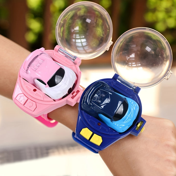 Mini Remote Control Car Watch Toy 24 GHz Cute Wrist Racing Watch USB Charging Cartoon Remote Control Car Interactive Game Toys Boys And Girls Birthday Presents