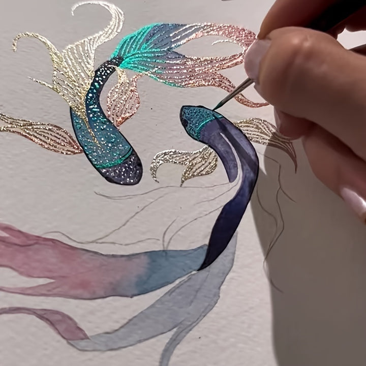 24Color Watercolor Paint Set with Pearlescent Golden Powder  XOC2