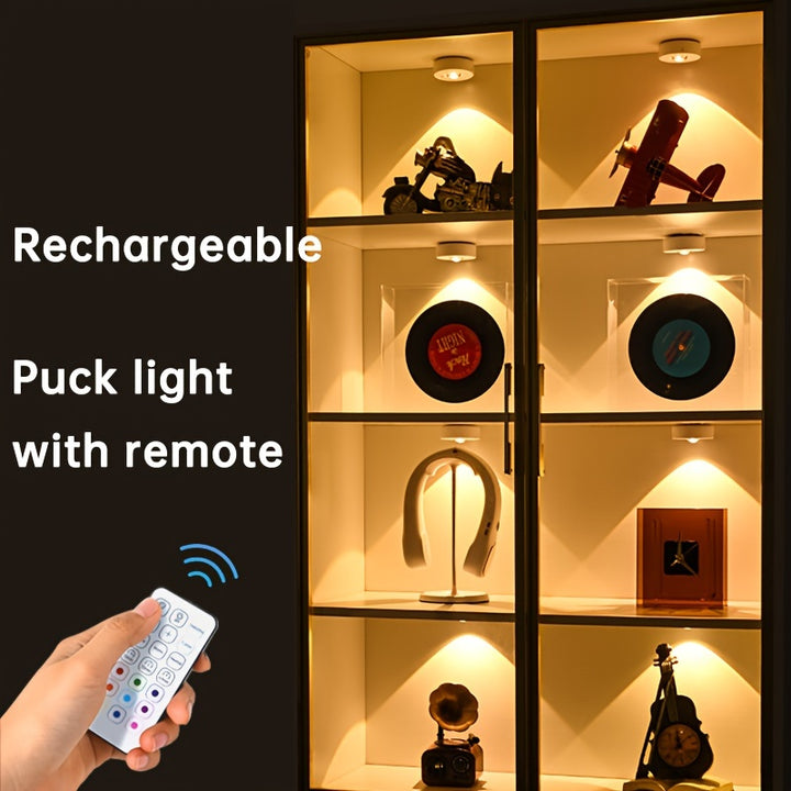 3pcs Rechargeable RGB LED Cabinet Lights with Remote  zowdq