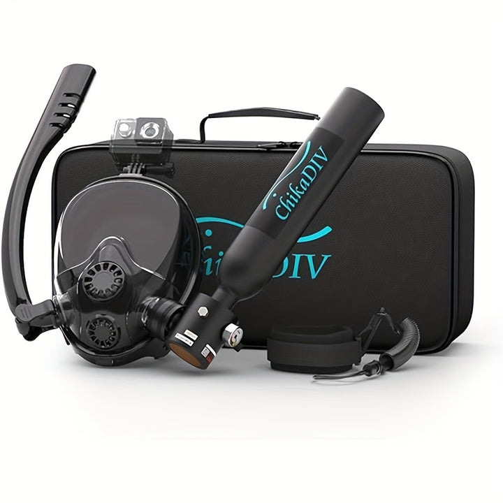 CHIKADIV C300Plus 05 Liter Mini Diving Air Cylinder1 Handbag1 K2 Diving Goggles1 K2 Adapter1 612 Minutes Portable Diving Air Cylinder for Fishing Snorkeling and Emergency Rescue Diving Air Cylinder For Men and Women Fathers Day Gift