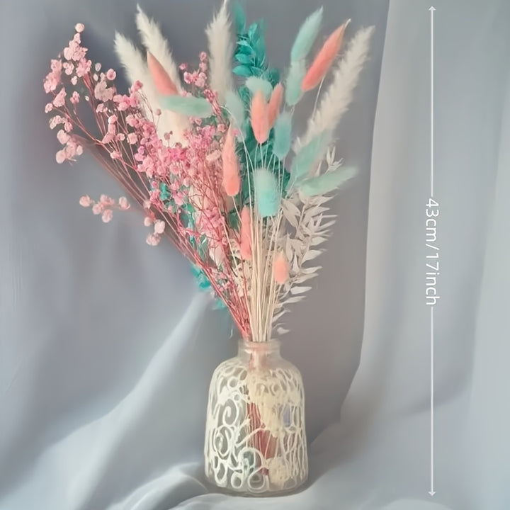 Pastel Dried Floral Bouquet with Pampas  Bunnytails