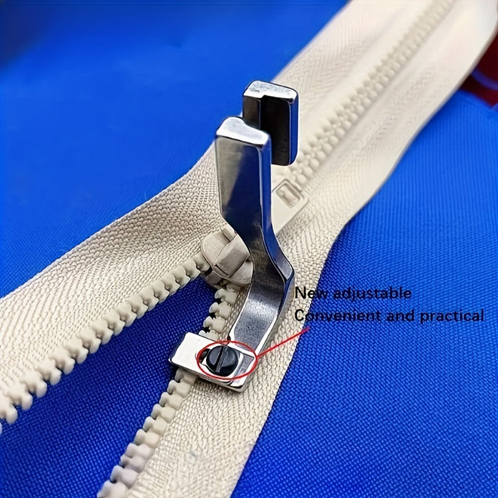 1Pcs T69 Adjustable Invisible Zipper Presser Foot for Single Needle Flat Bed Sewing Machines Durable Metal Construction Sewing Accessory