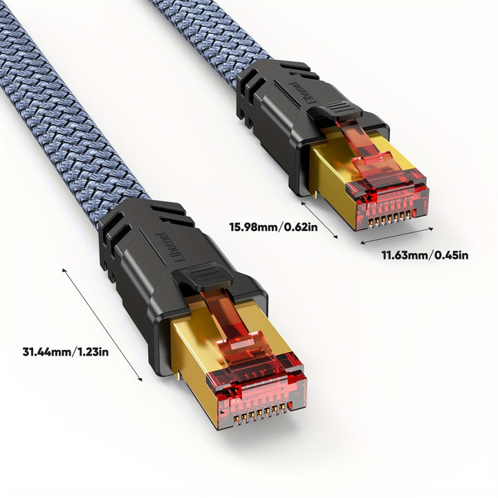 Cat 8 Ethernet Cable Flat High Speed Ethernet Cable 40Gbps 2000Mhz  UI9N