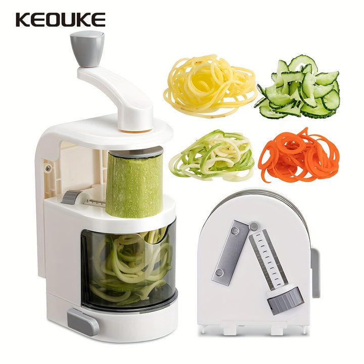 1pc Vegetable Spiralizer 4IN1Rotating Blade Veggie Spiralizer With Container Zucchini NoodleOOVH