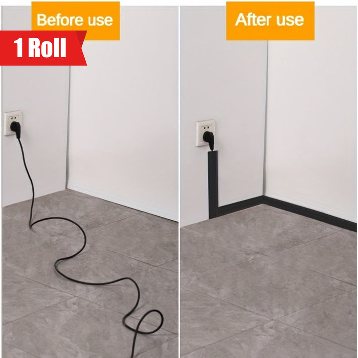 1 Roll 3m Floor Cord Cover PVC Cable Protector Extension Protect Wires  Prevent Trips Management Solution Surface Mounted Cord Protection Coverl Selfadhesive Suitable For Floors Walls And Desktops