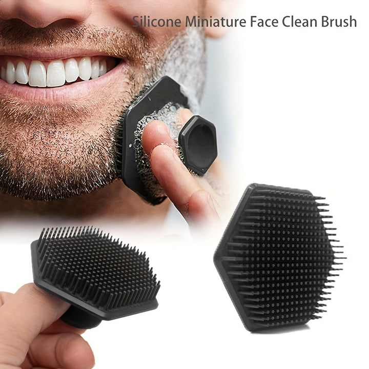 1pc Men Facial Cleaning Brush Scrubber Silicone Miniature Face Deep Clean Shave Massage Face Scrub Brush Face Cleaner