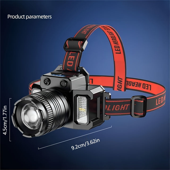 Staaricc 1 Pc Rechargeable LED Sensor Headlight  HXP50COB Flashlight For Outdoor Camping Fishing Hunting Exploration Emergency