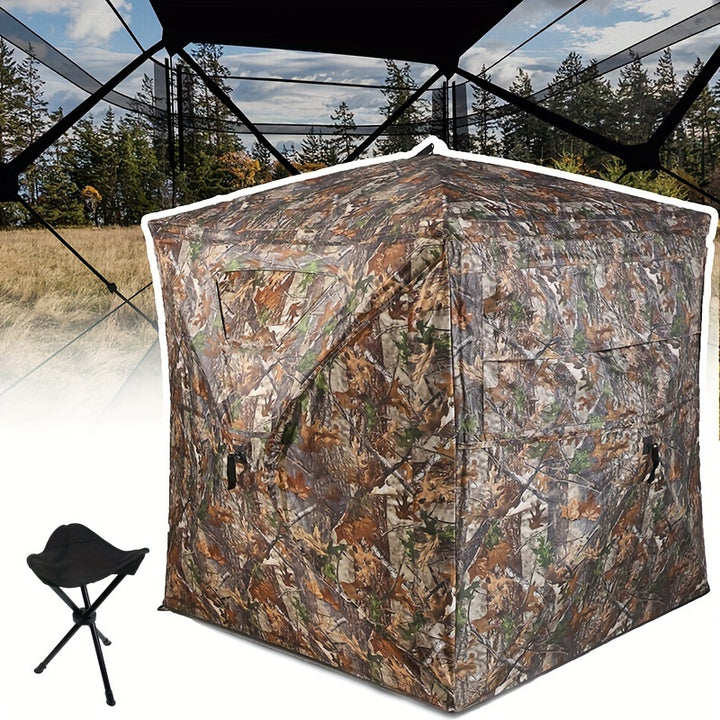 EasySetup PopUp Blind Tent with Folding Chair  270 View Camo Design for Hunting  Outdoor Adventures
