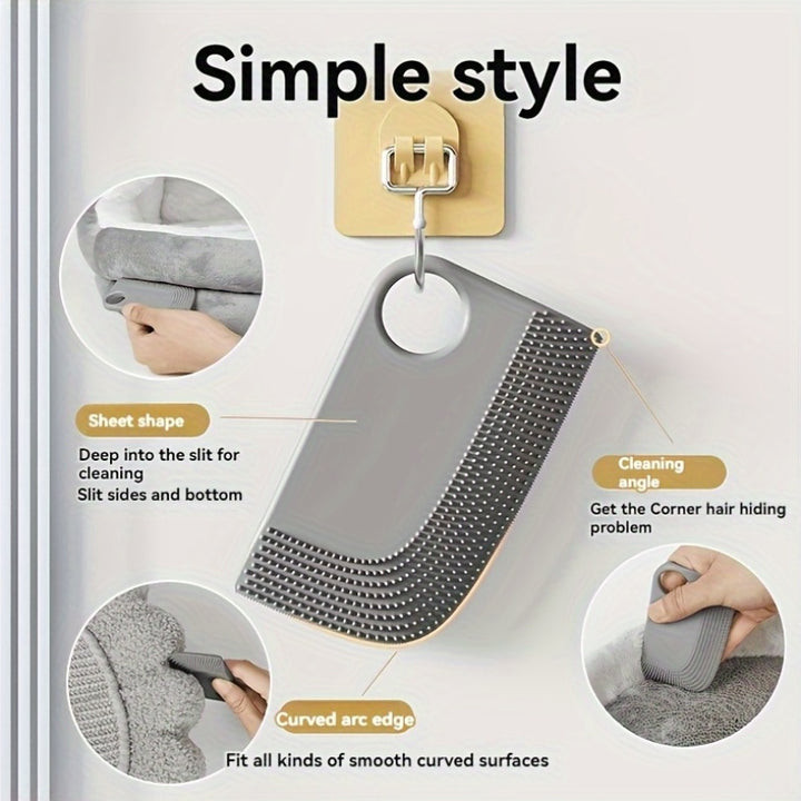 2 PCS Silicone Brush Cat Hair Cleaner Soft Portable and Suitable for Household Pet Cleaning  Carpet Sofa Clothes Bedding and Carpet