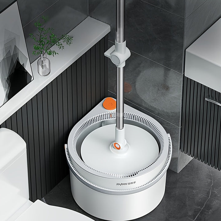 Joybos SelfWashing and Drying Spin Mop Set with 4 Reusable Pads  Metal Flat Mop and Bucket for MultiSurface Cleaning  HandFree Wringing Floor Mop  Living Room Bedroom Car Wall Cleaning System  No Electricity Required