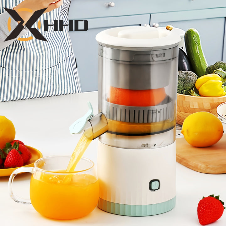 HHD Compact Portable Juicer  USB Rechargeable Automatic Squeeze  Efficient Separation Ideal for Fresh Orange Juice  Essential Kitchen Gadget