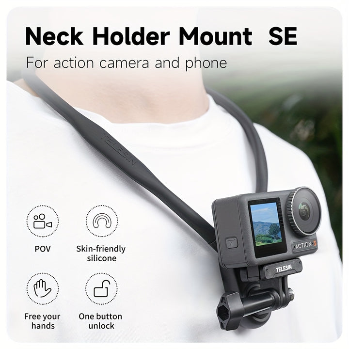 TELESIN Taixun Neck Hanging Bracket Suitable For Gopro1211109 Sports Camera Chest Fixed First Person Perspective Luya Fishing Cycling Neck Hanging SE Neck Hanging Dajiang Action34 Accessories