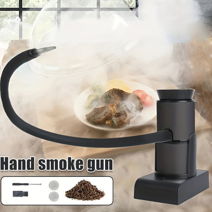 Portable Food Smoker Kit With Wood Chips Battery Powered Smoking Machine Western Restaurant Chops Grille Smoke Infuser Household Smoking Machine Cooking Tool Kitchen Accessories For Drinks Without Included Battery 