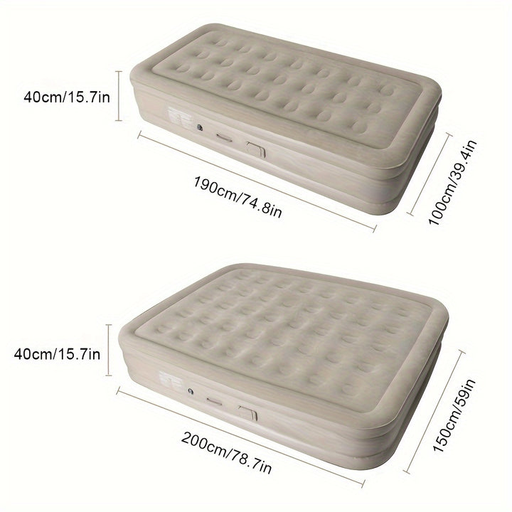 Durable Double Flannel Air Mattress with Pump USB Charging  NJ9867