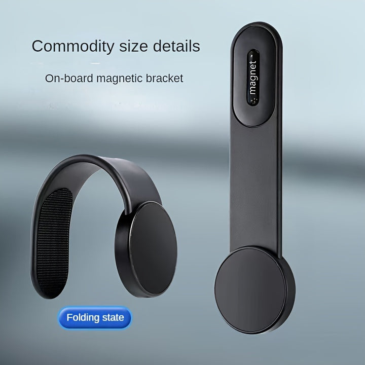 1pc Universal Car Magnetic Phone Holder Strong Magnet Dashboard Mount ABS Material Flexible Folding Design Vertical and Horizontal Screen Compatibility Adhesive Car Navigation Stand