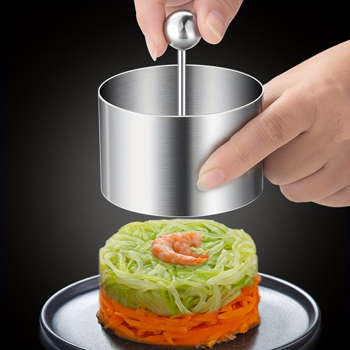 1pc Cold Dish Mold Stainless Steel Circular Dish Press Mold Cake Mold Suitable For Restaurant Kitchen