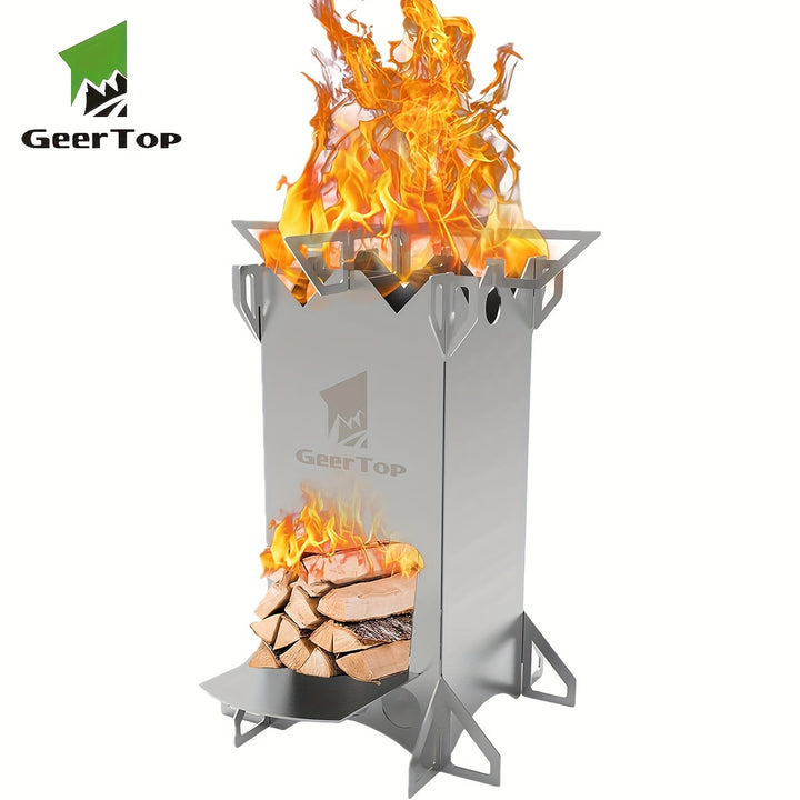 GEERTOP Portable Wood Stove  Compact  Lightweight for Outdoor Use2NAQ