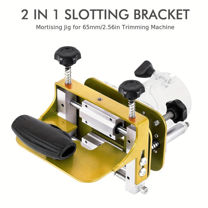 2in1 Mortising Jig for 65mm256in Trimming Machine  Woodworking Invisible Fixture