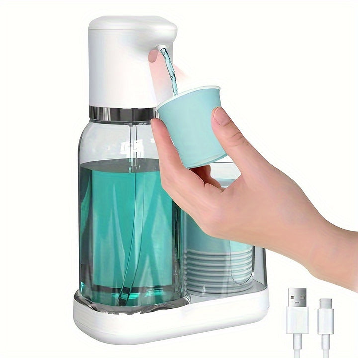 Smart Auto Mouthwash Dispenser with Cup Holder 25oz9JL0