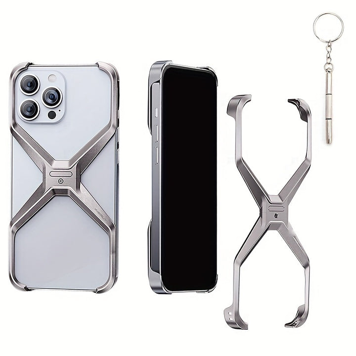 X Shape protective Phone Case X Shaped Protection Unframed Frame for iPhone 13 14 15 Pro Pro Max Dissipate Heat Frameless Design Specialshaped Xshaped Mobile Phone Case