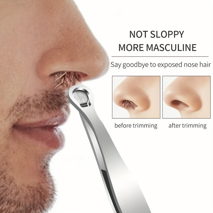 Stainless Steel Precision Nose Hair Trimmer  Tweezer  Easy Painless Nose Hair Removal for Men  Women  Ideal for Sideburns Eyebrows  Body