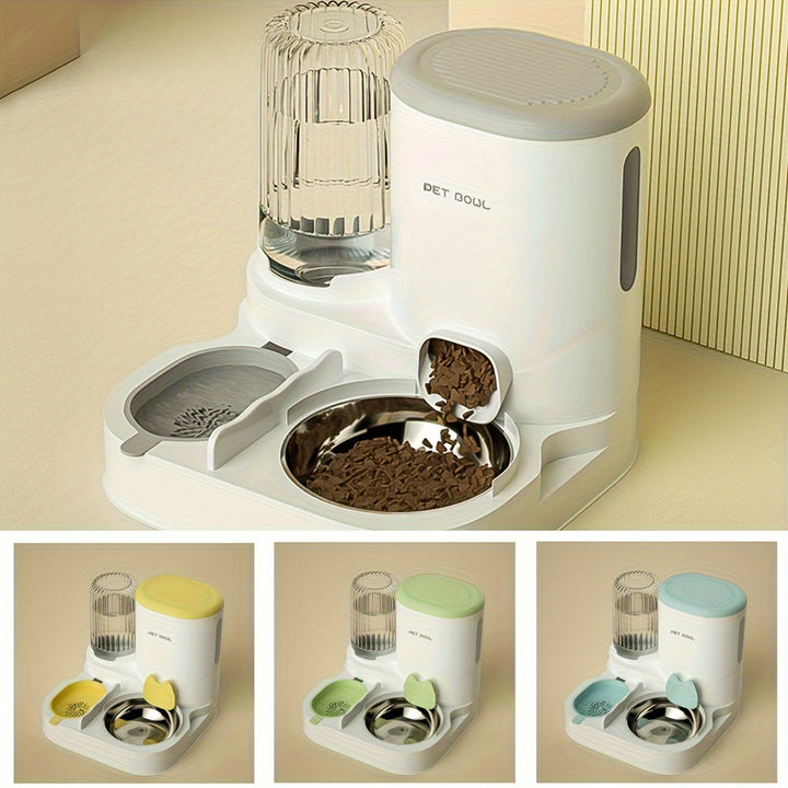 Integrated Automatic Cat Water Fountain Food Dispenser Set  KDM3