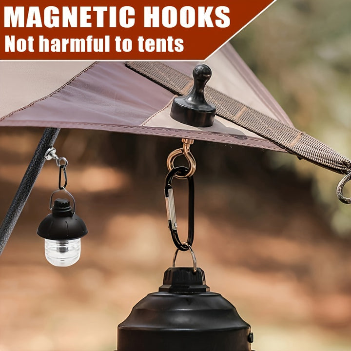 1pc2pcs Strong Magnetic Suspension Hooks Tent Canopy Fixer Suspension Buckle Camping Light Hooks Outdoor Camping Essentials