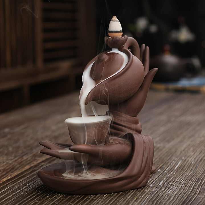 YogaInspired Ceramic Backflow Incense BurnerP97D