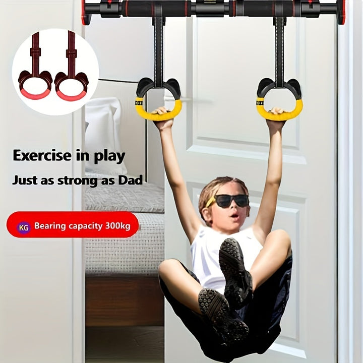 A Pair Of Hanging Rings Home Pullups Fitness Equipment Indoor Fitness Stretching Training RingsL78Q
