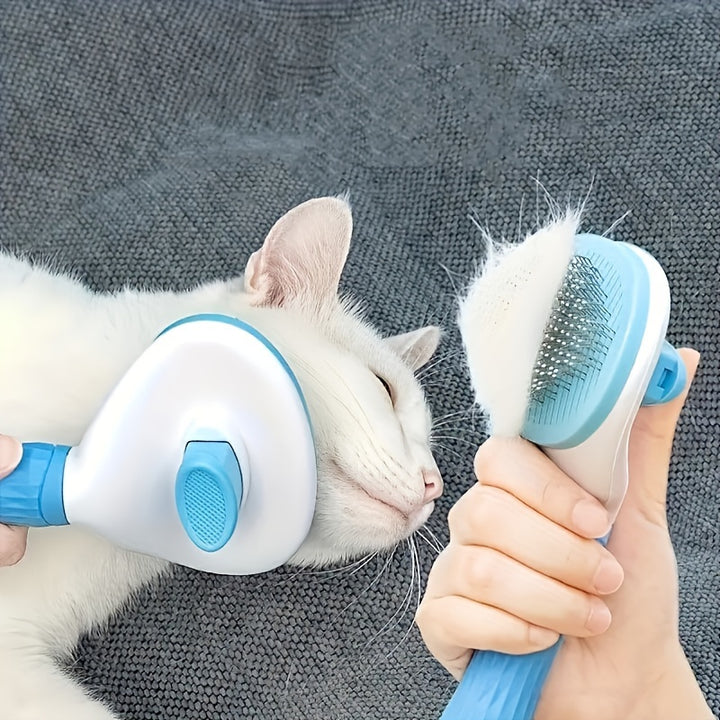 Dog and cat cleaning face comb one click automatic hair removal pet hair removal massage comb cat and dog needle comb beauty cleaning brush