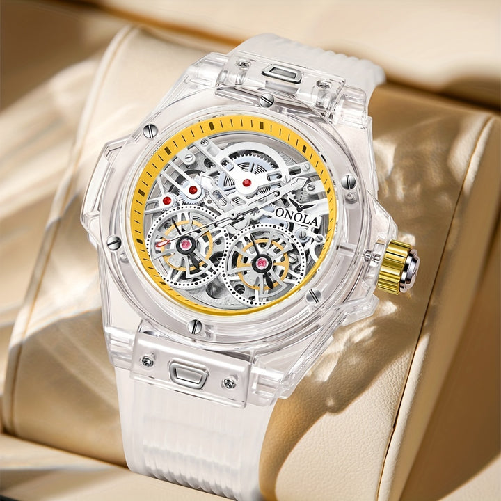 Mens Skeleton Sport Automatic Watch  3JHJ