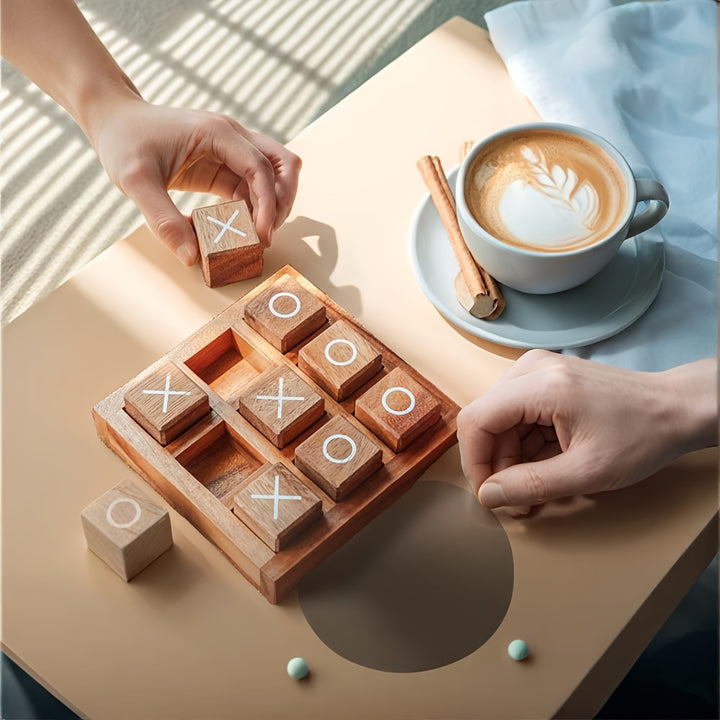 Rustic Wooden Tic Tac Toe Game Set  2INK