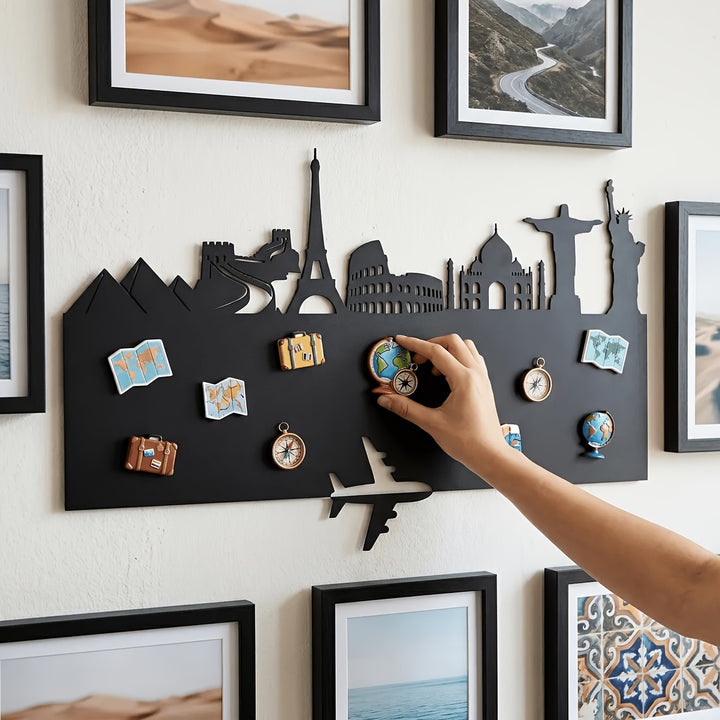 Modern Metal Travel Magnet Art