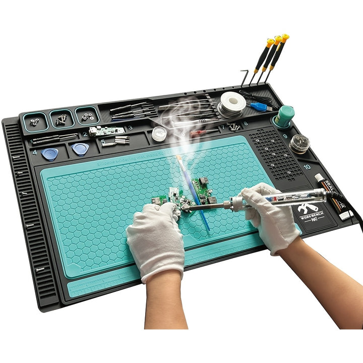 Silicone Soldering Mat with Magnetic Sections