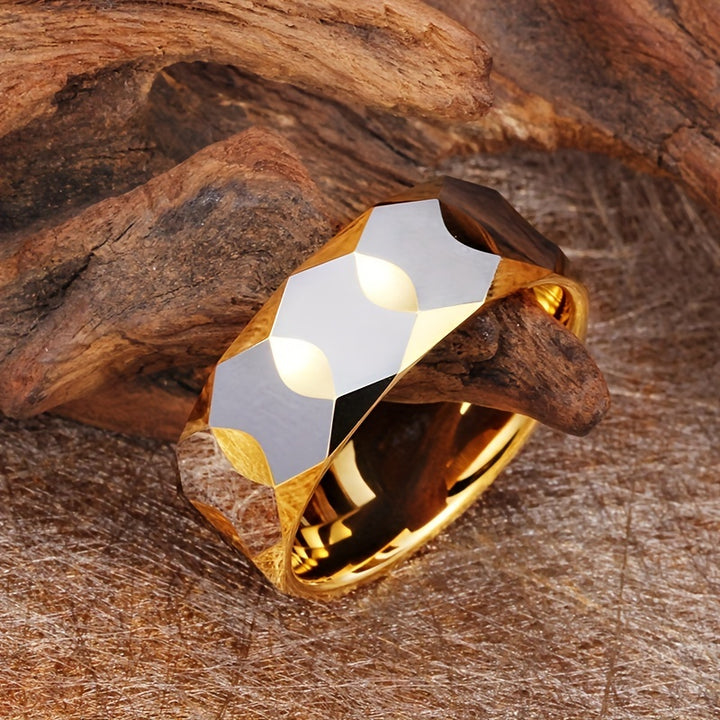 Geometric Prism Tungsten Steel Ring  O7GM