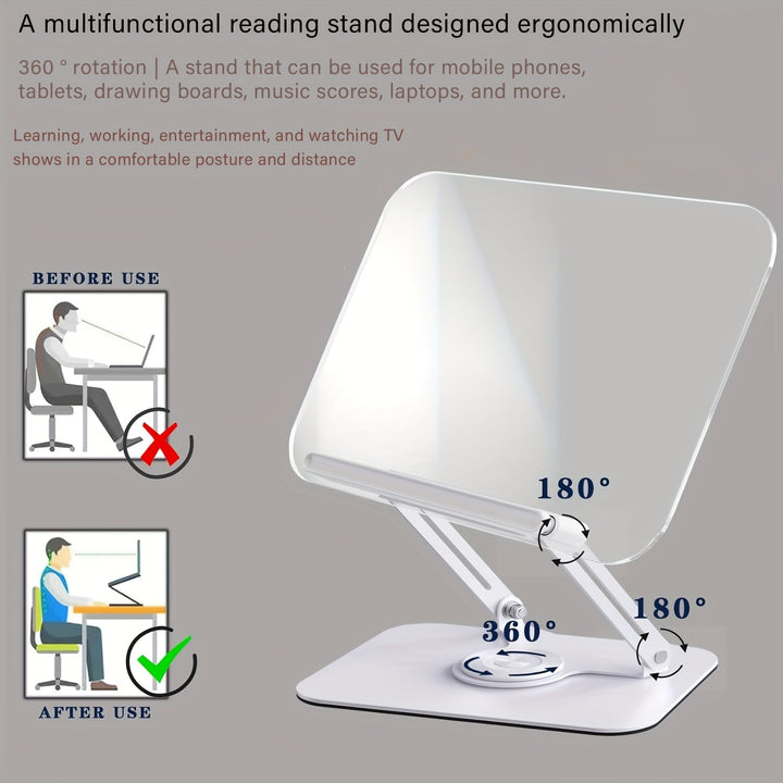 Rotating multifunctional desktop reading standtransparent and adjustable notebook reading bookshelfG21P