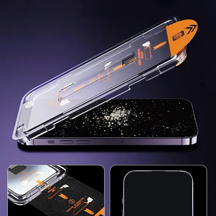 For iPhone HD Tempered Film With Sticker Applicator One Pack