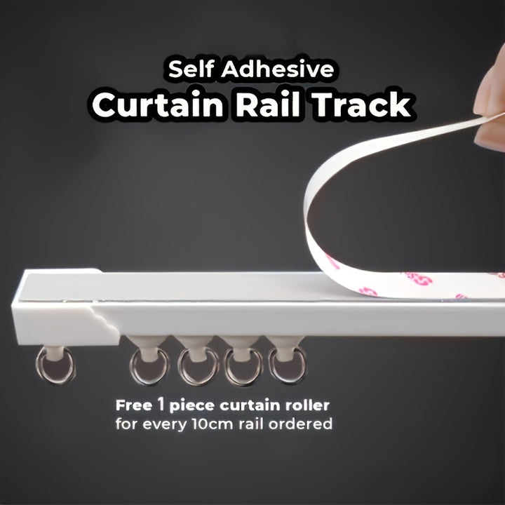 EasyInstall SelfAdhesive Curtain Track Set  1M14M2M Lengths Includes Rollers FGSH